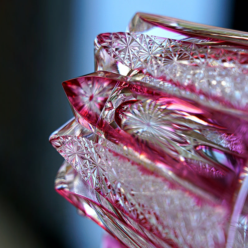 Whisky Glass Ruby Agave | Edo Kiriko Red Crystal Handcrafted Barware
