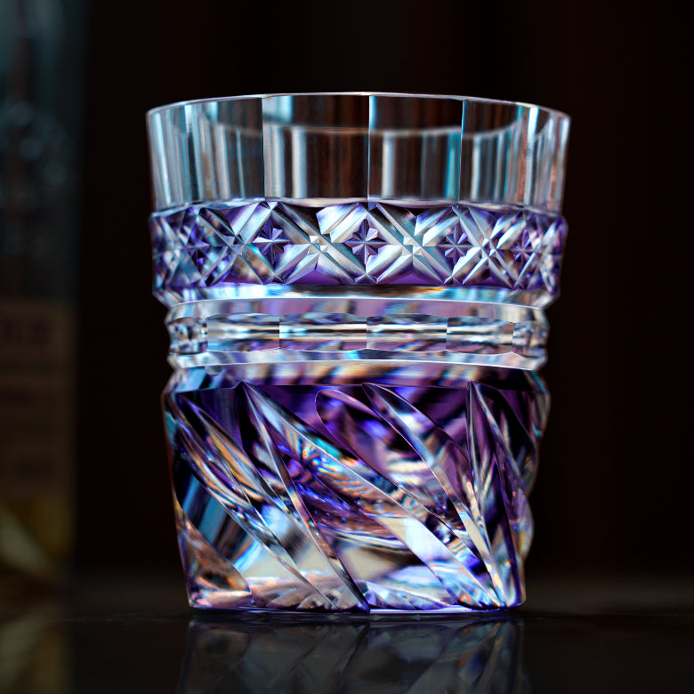 Whisky Glass Violet Kaze – Edo Kiriko Handcrafted Crystal