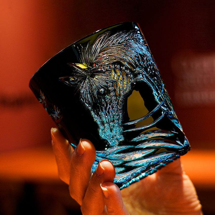 Whisky Glass Tanma Horse – Edo Kiriko Deep Relief Engraved Crystal