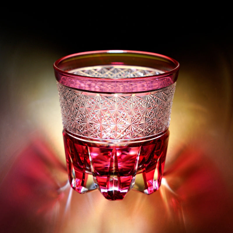 Whisky Glass Sakura Radiance | Edo Kiriko Pink Cherry Blossom Crystal