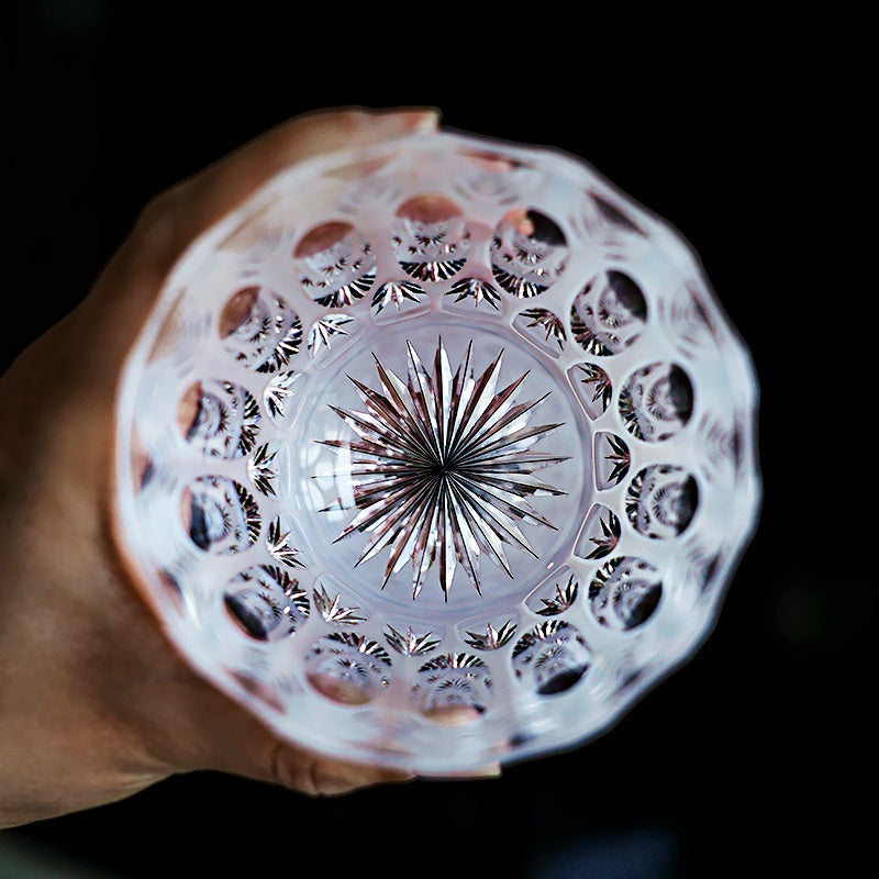 Kiriko Whisky Glass Shiro Ripple White Frosted Hand-Cut Crystal