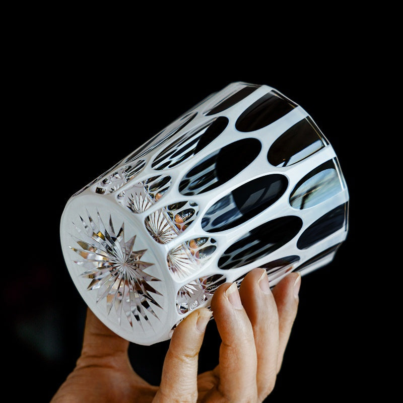 Kiriko Whisky Glass Shiro Ripple White Frosted Hand-Cut Crystal