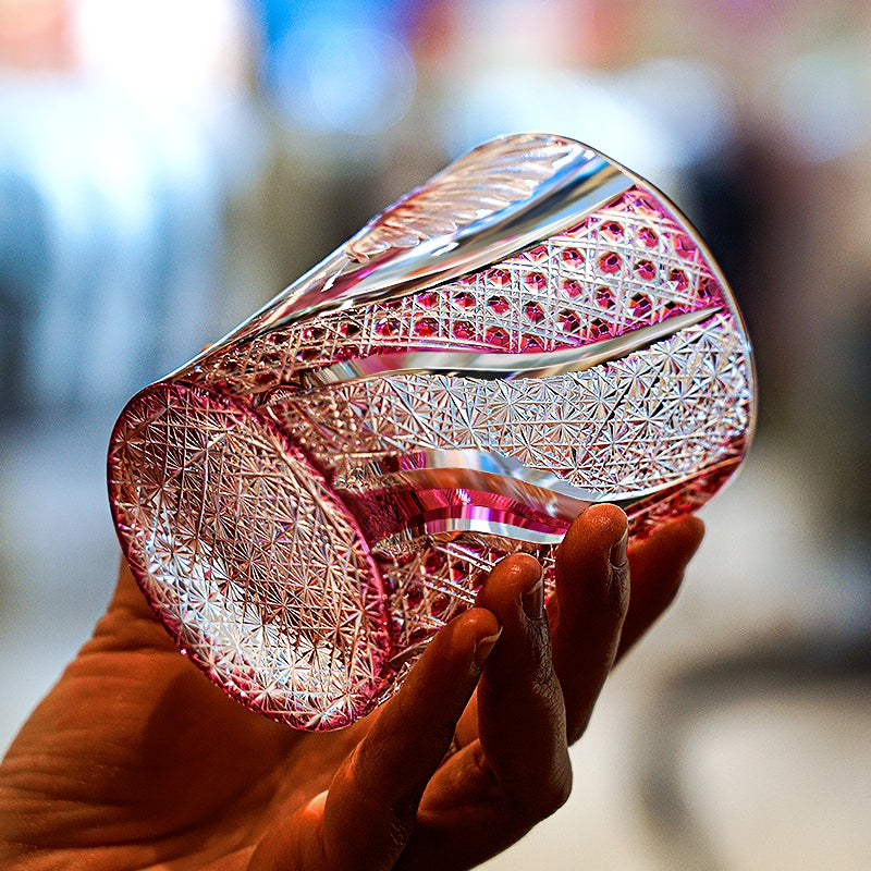 Whisky Glass Rose Koi Taikan – Edo Kiriko Handcrafted Crystal
