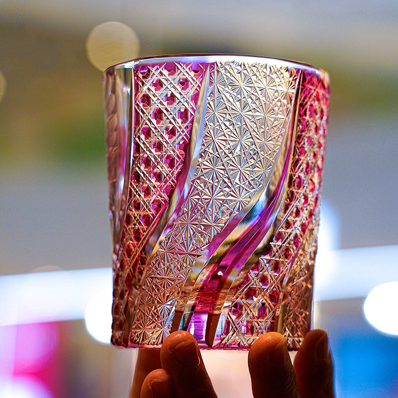 Whisky Glass Rose Koi Taikan – Edo Kiriko Handcrafted Crystal