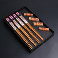 Bamboo Chopsticks Set Geisha Japanese 4 Pairs with Rests Gift Box