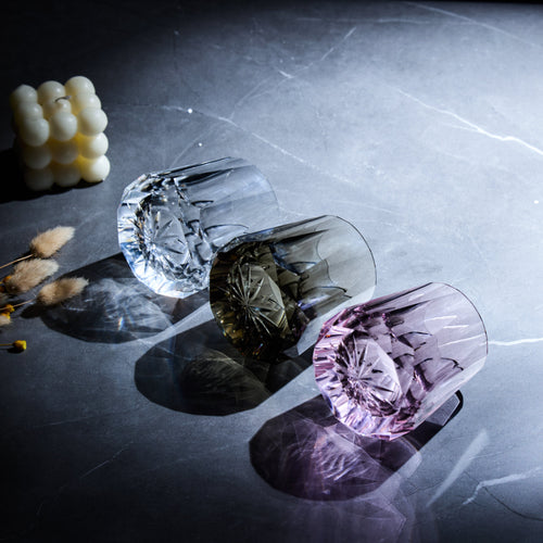 Artisan Whisky Glass Edo Kiriko Kage-Hana Vertical Cut Crystal | Japanese Glassware