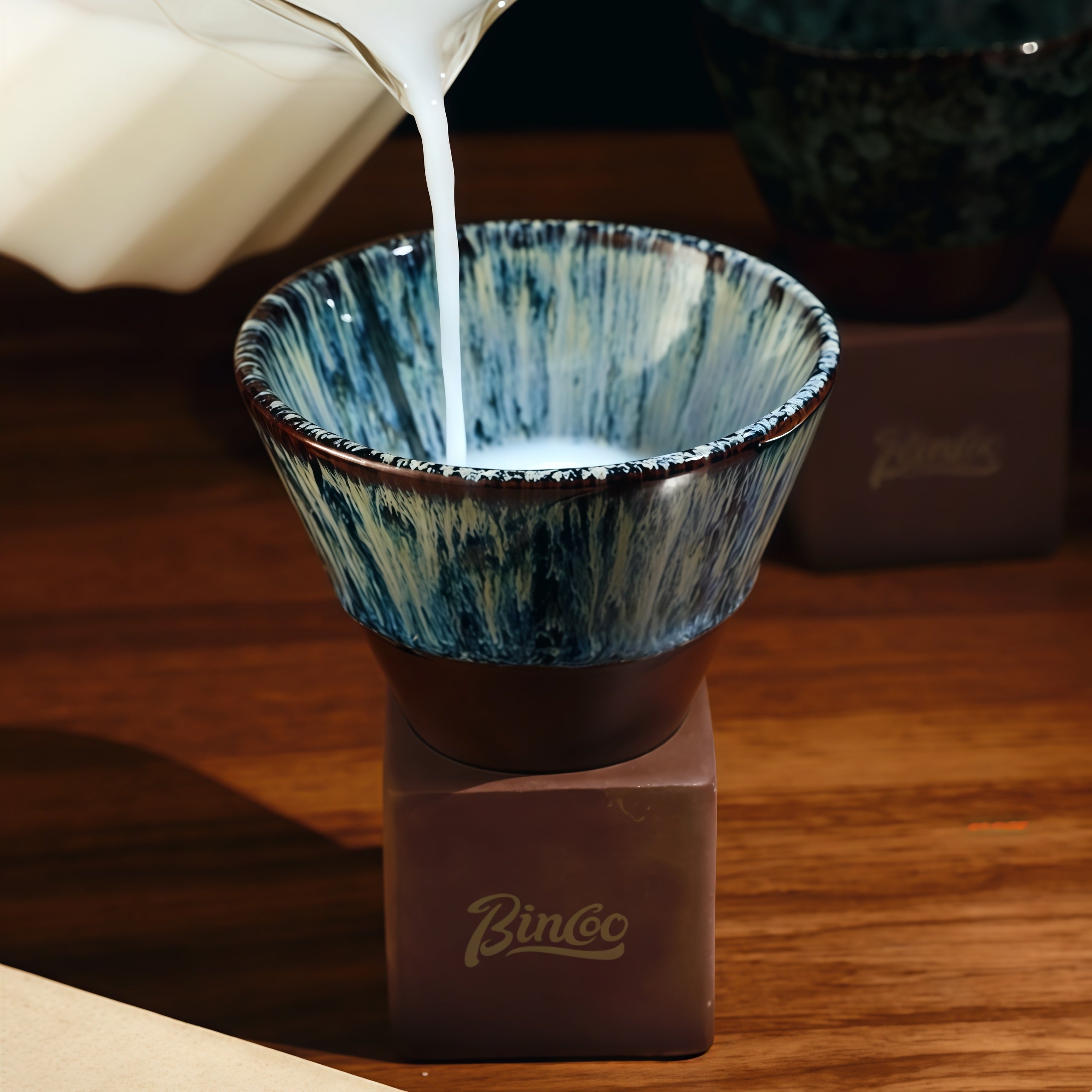 Ceramic Coffee Cup with Stand – Artisan Glaze Cone Mug