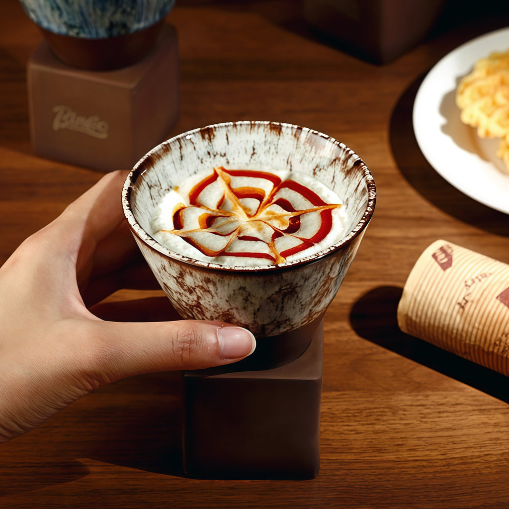 Ceramic Coffee Cup with Stand – Artisan Glaze Cone Mug