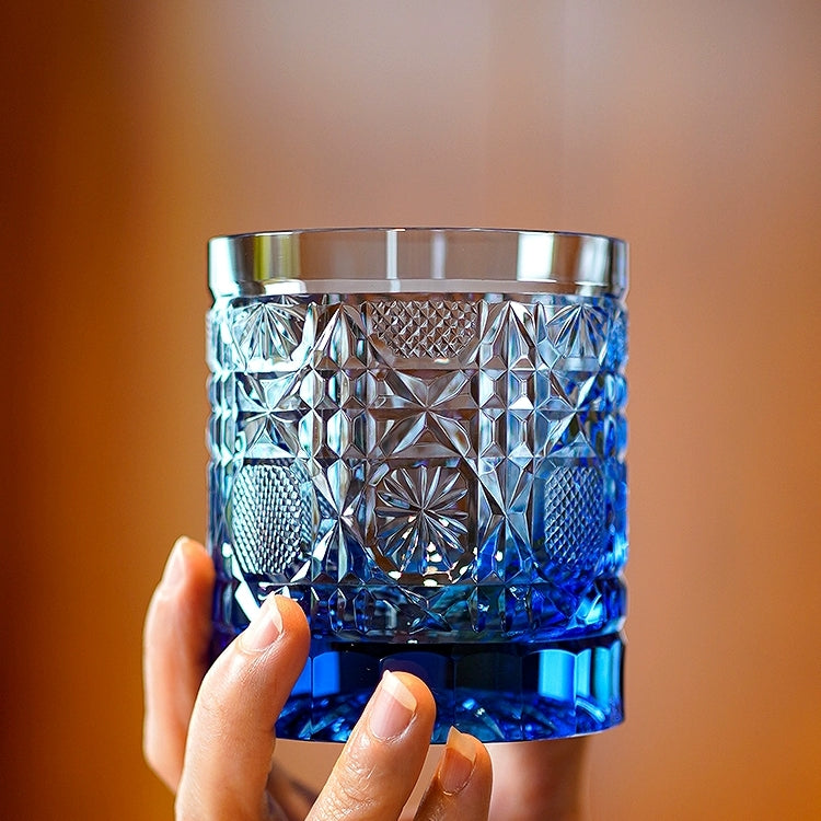 Whisky Glass Octagonal Chrysanthemum | Edo Kiriko Cut Crystal Barware