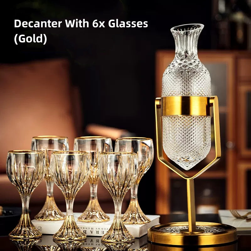 Crystal Wine Decanter Set with Stand & Glasses – Pendulum