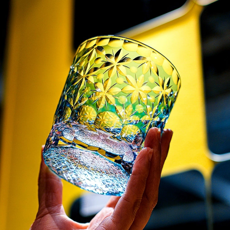 Japanese Whisky Glass Handcrafted Kiriko Sakura Cut Crystal Tumbler