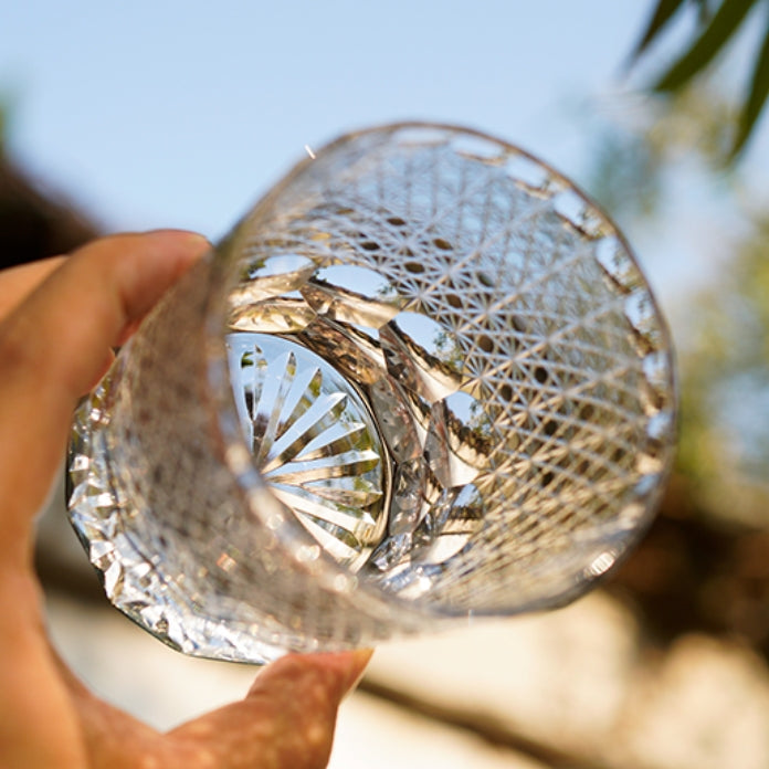 Chrysanthemum Whisky Glass Royal | Edo Kiriko Hand-Carved Crystal