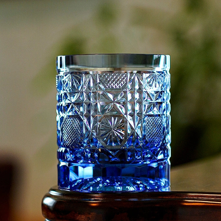Whisky Glass Octagonal Chrysanthemum | Edo Kiriko Cut Crystal Barware