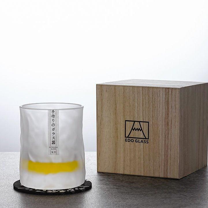 Whisky Glass Edo Kiriko Glacier Frost Japanese Hand-Cut with Wooden Box