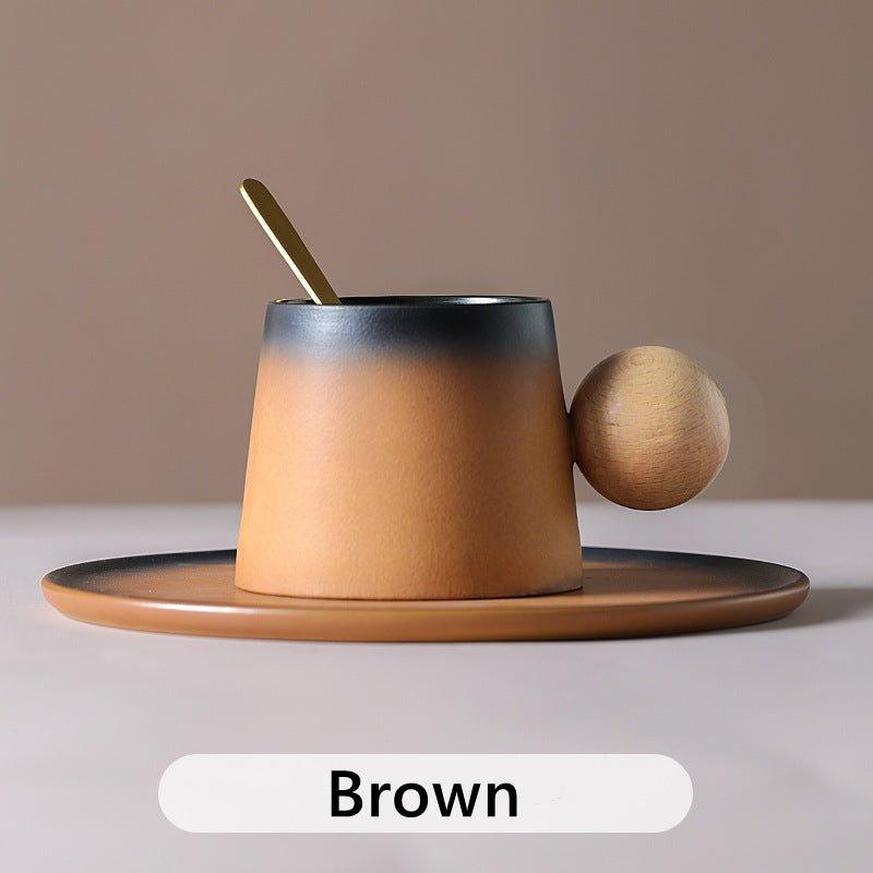 Ceramic Coffee Cup Set Thai Style | Cup Saucer & Teaspoon