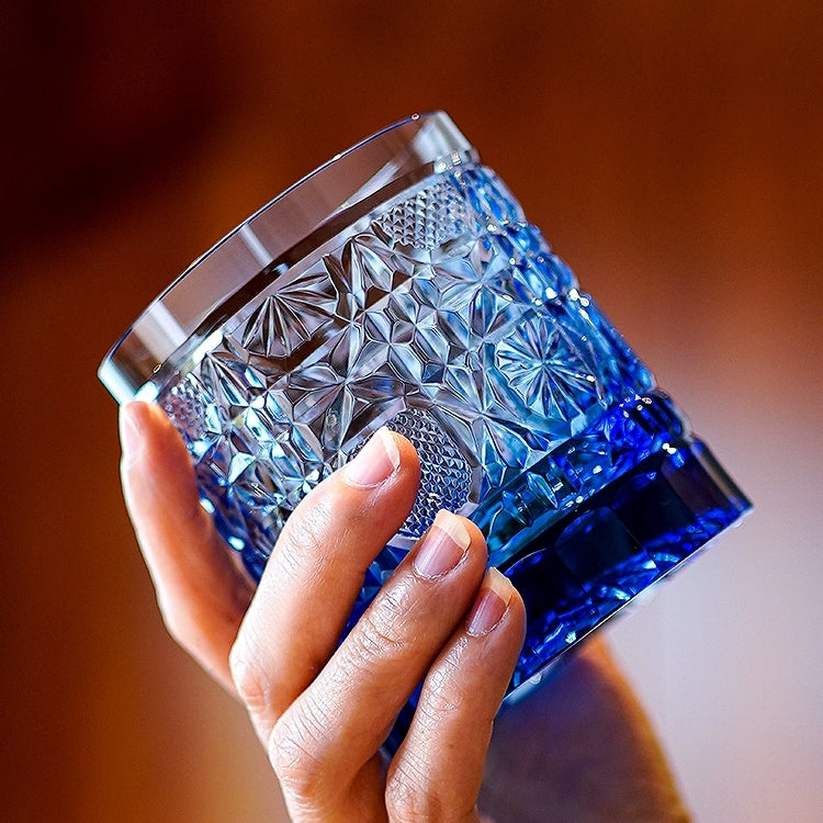 Whisky Glass Octagonal Chrysanthemum | Edo Kiriko Cut Crystal Barware