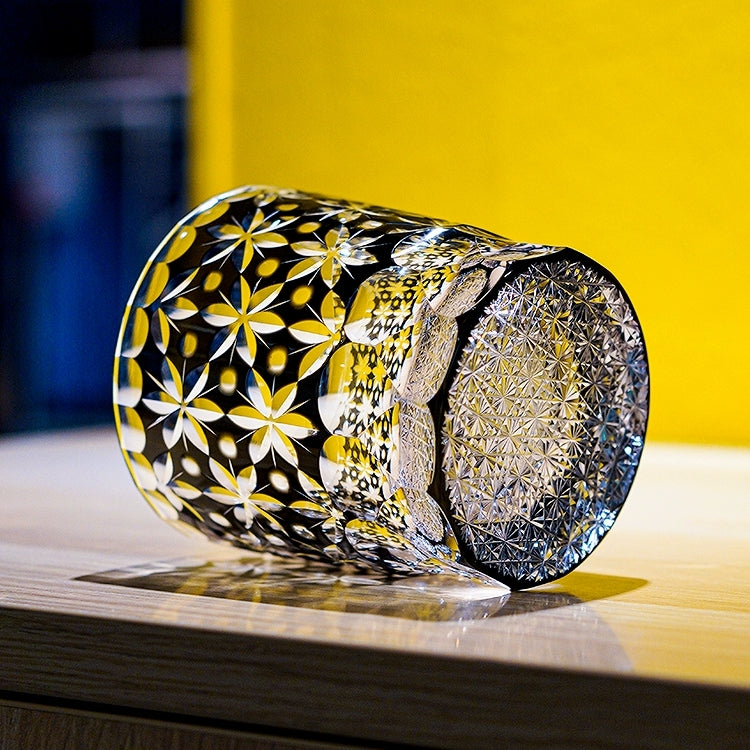 Japanese Whisky Glass Handcrafted Kiriko Sakura Cut Crystal Tumbler