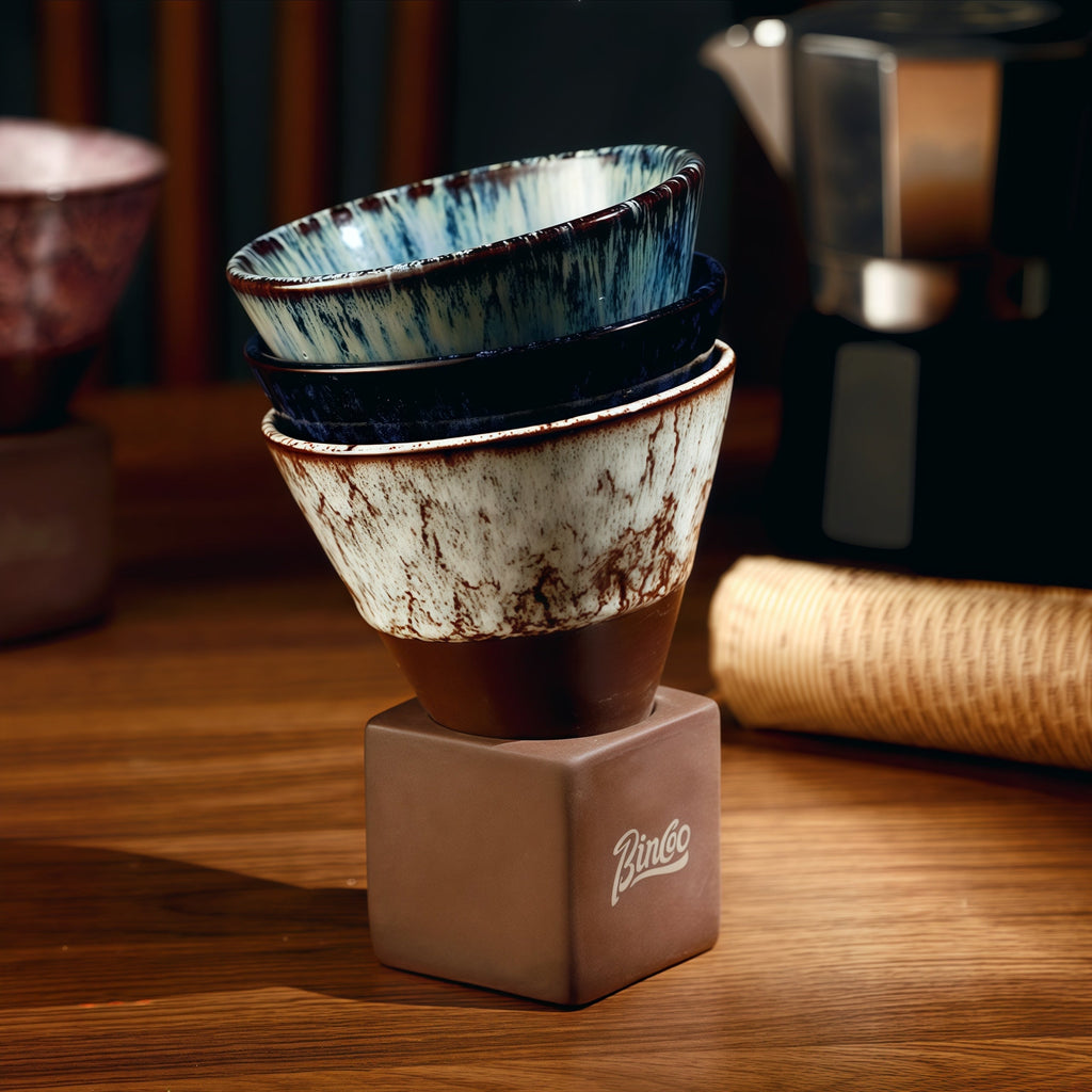 Ceramic Coffee Cup with Stand – Artisan Glaze Cone Mug