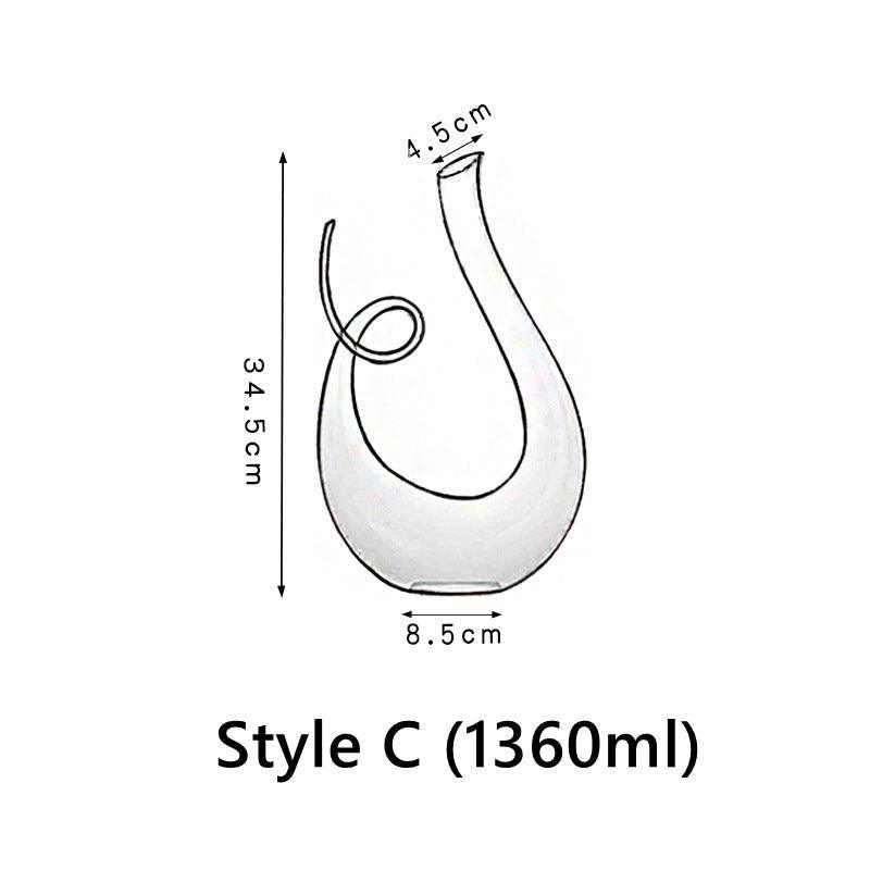 Wine Decanter Glass Aerating Decanter Abstract Design Modern Tabletop Carafe for Red Wine