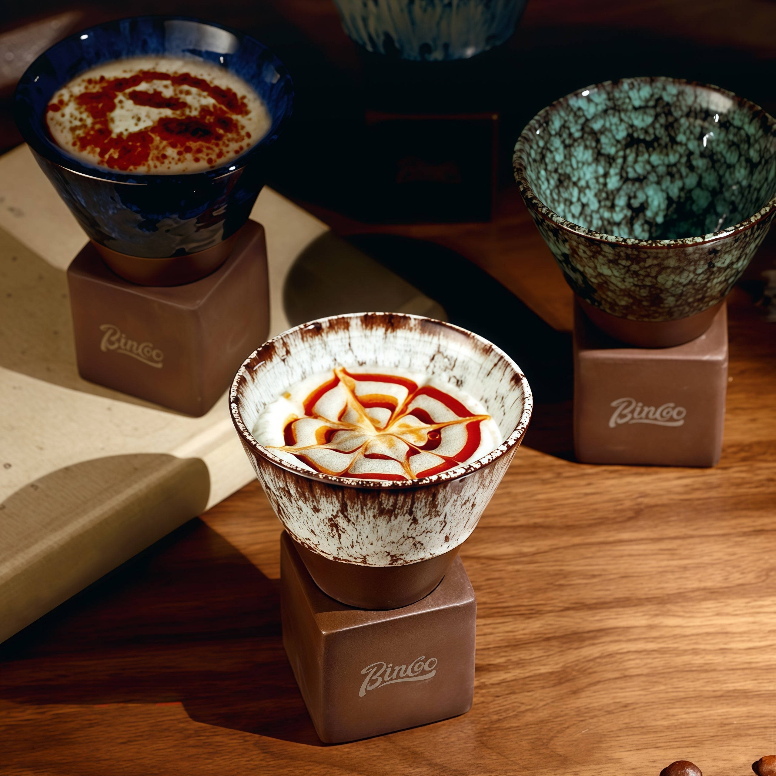 Ceramic Coffee Cup with Stand – Artisan Glaze Cone Mug