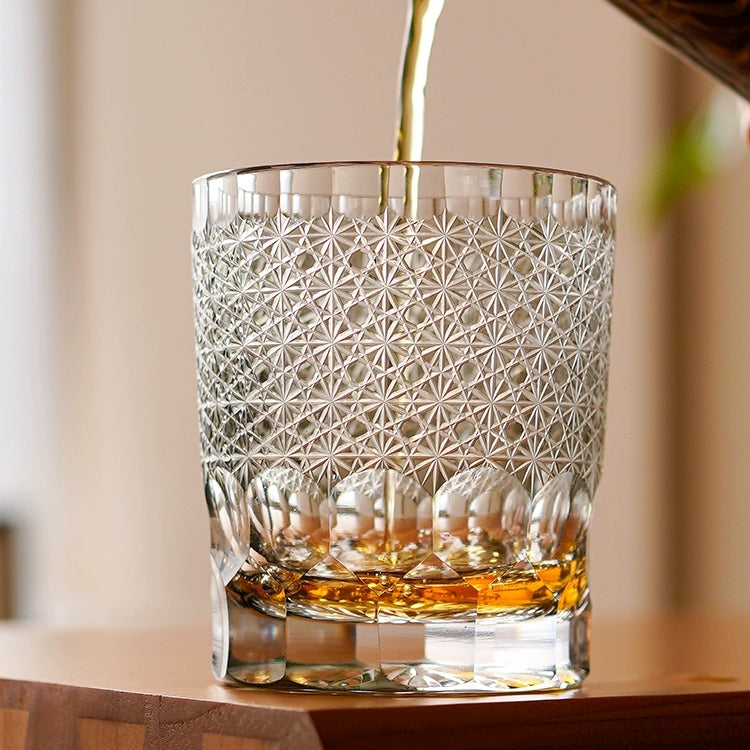 Chrysanthemum Whisky Glass Royal | Edo Kiriko Hand-Carved Crystal