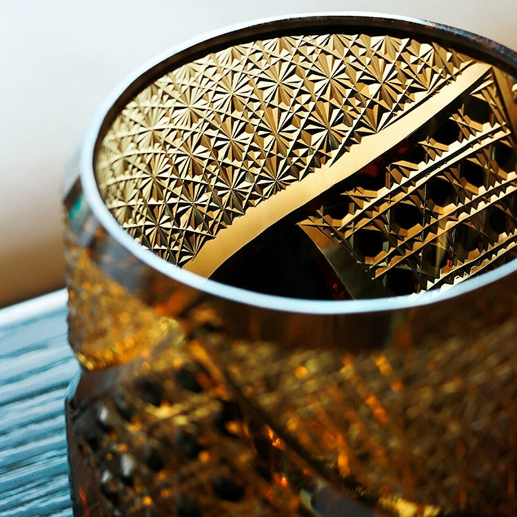 Whisky Glass Edo Kiriko Handcrafted Dark Knight with Wooden Gift Box