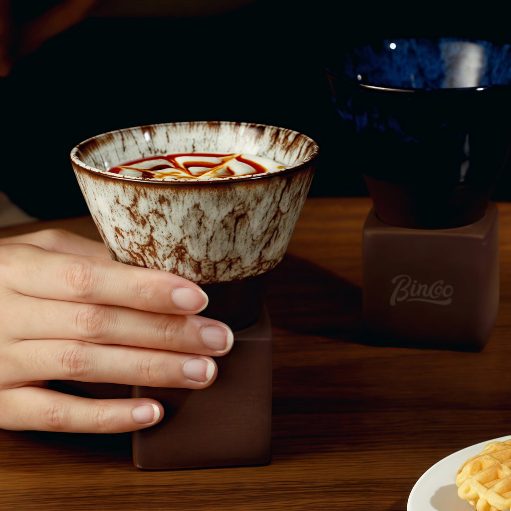 Ceramic Coffee Cup with Stand – Artisan Glaze Cone Mug