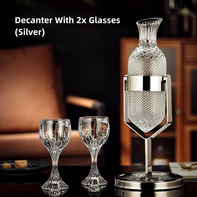 Crystal Wine Decanter Set with Stand & Glasses – Pendulum