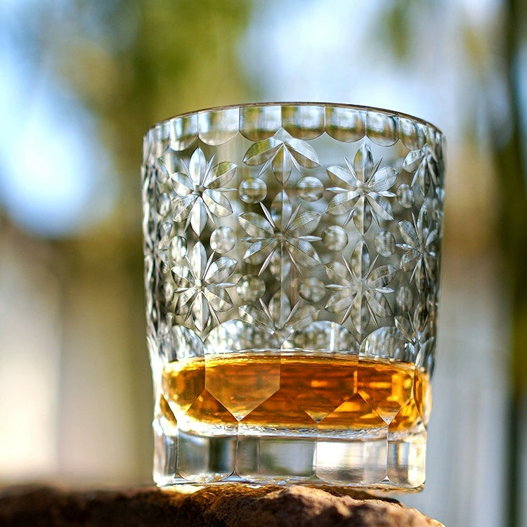 Whisky Glass Royal Blossom Sakura | Edo Kiriko Handcrafted Crystal